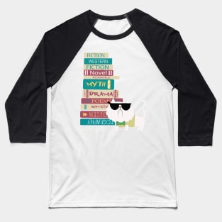 BOOKS AND CAT Baseball T-Shirt